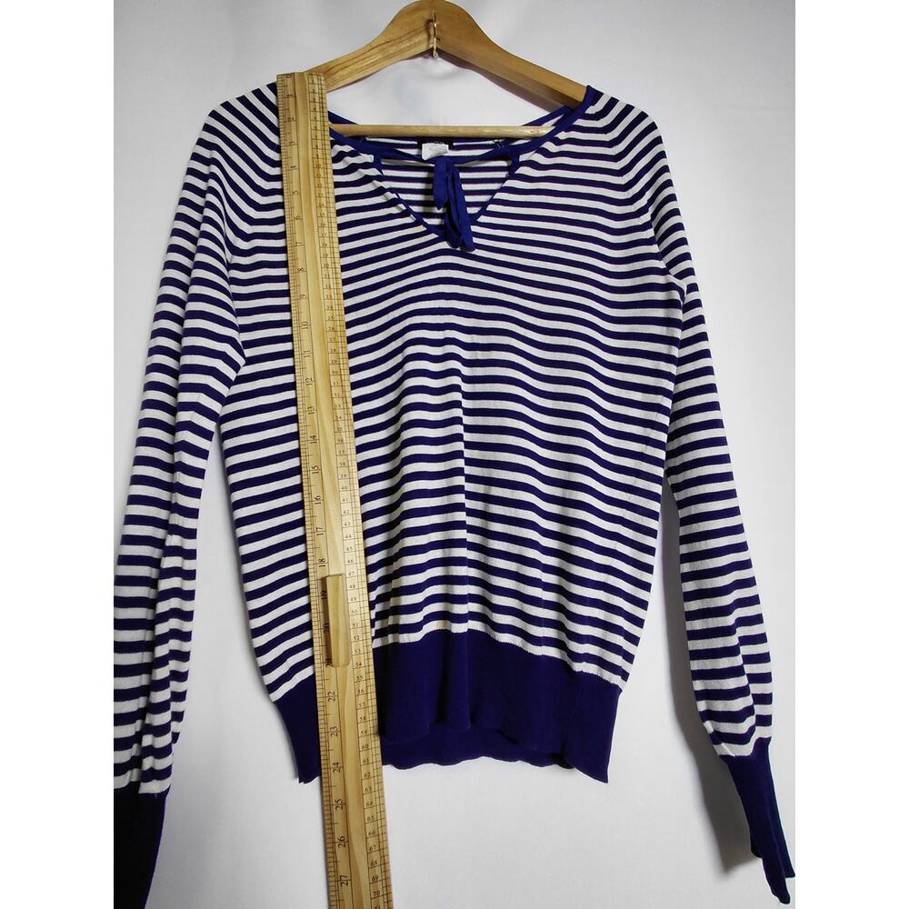 J.CREW Blue Striped Pullover Sweater Women Knit Silk Blend Size XS - Picture 10 of 15